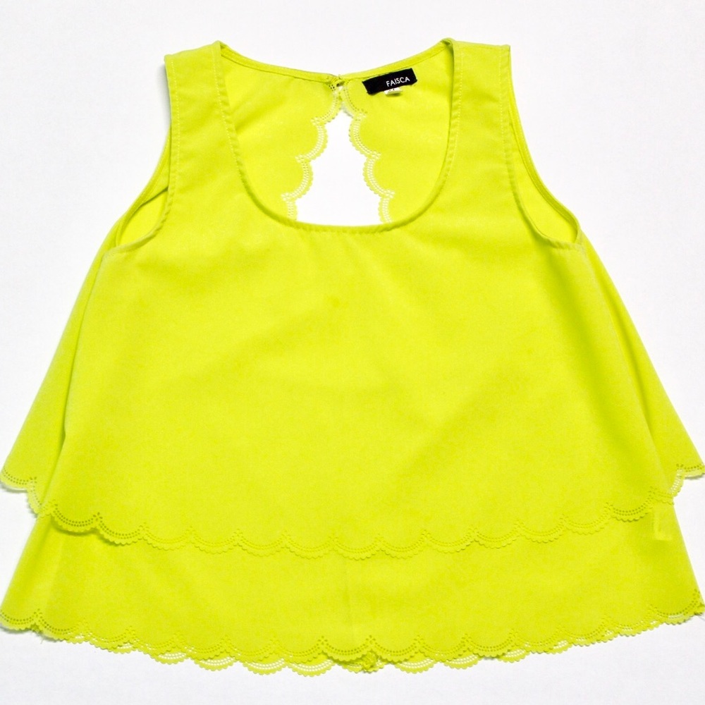 Chartreuse Cut Out Crop Top