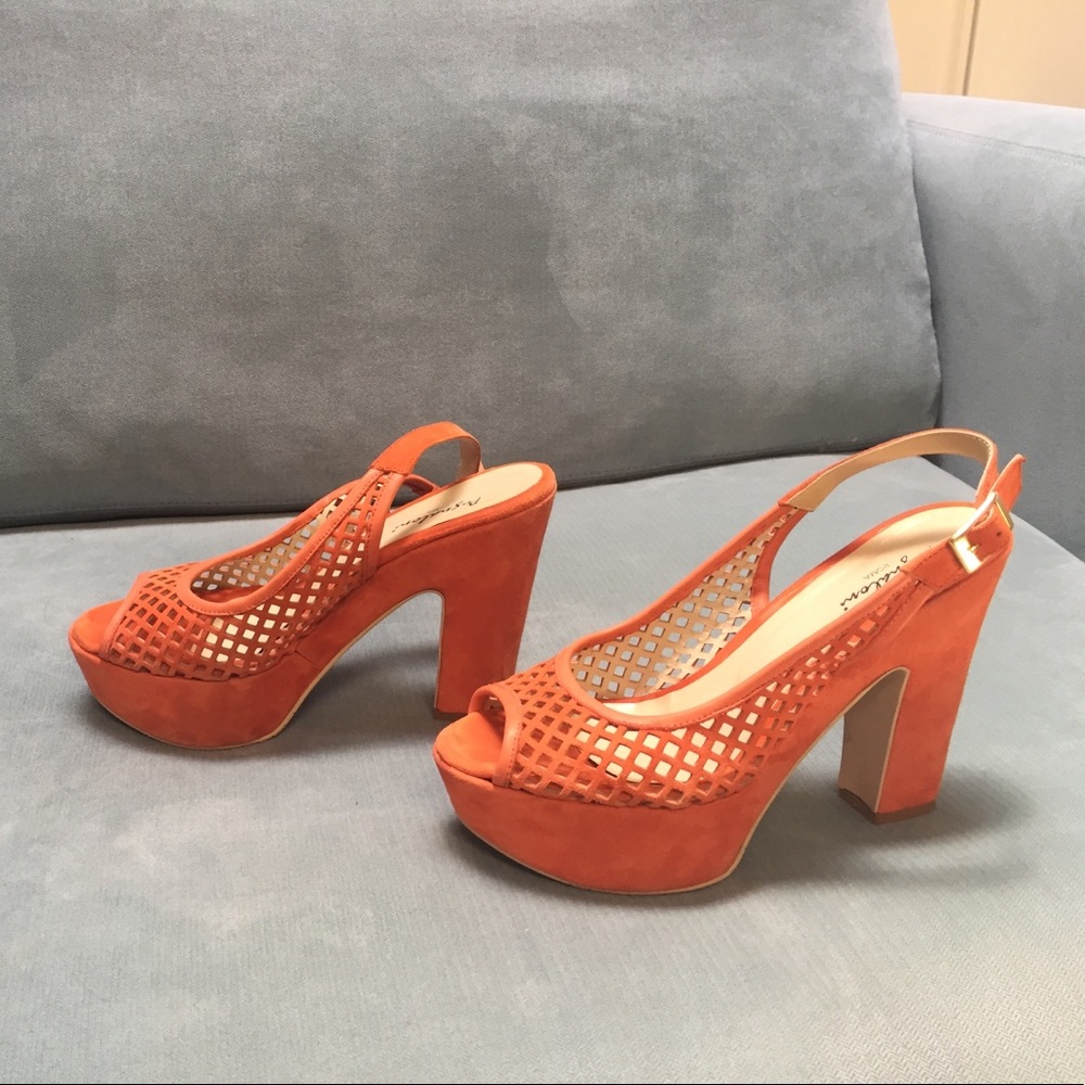Orange suede, Made in Italy, platform sandals