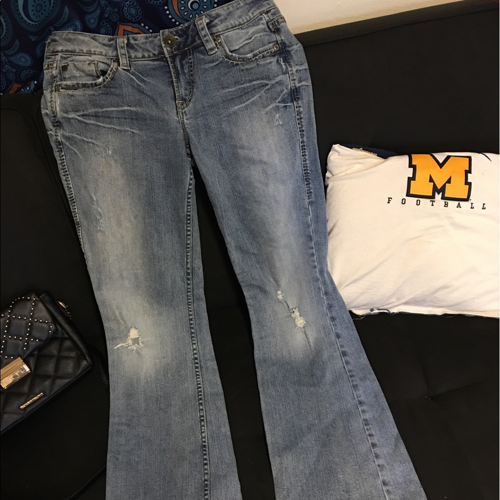 Silver light wash jeans