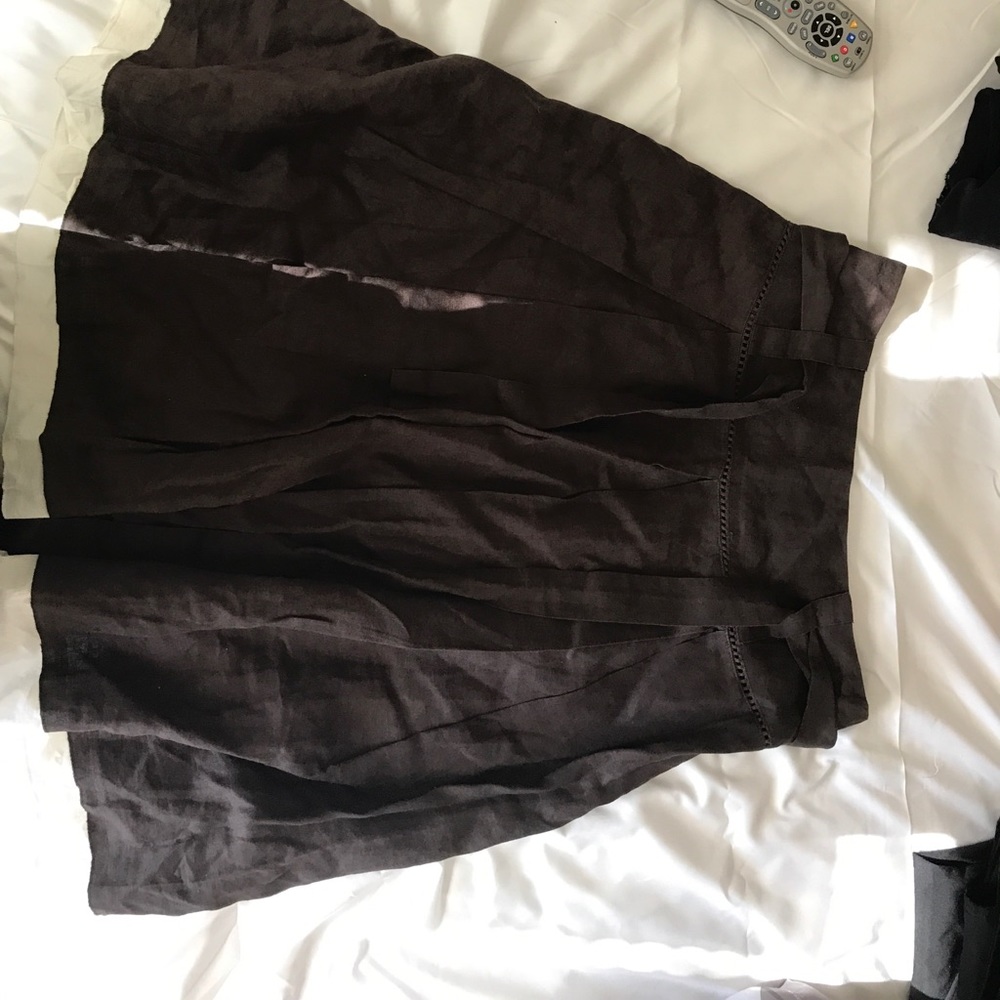 Brown linen skirt