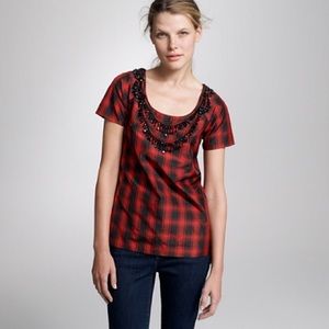 Red plaid Eliza Top