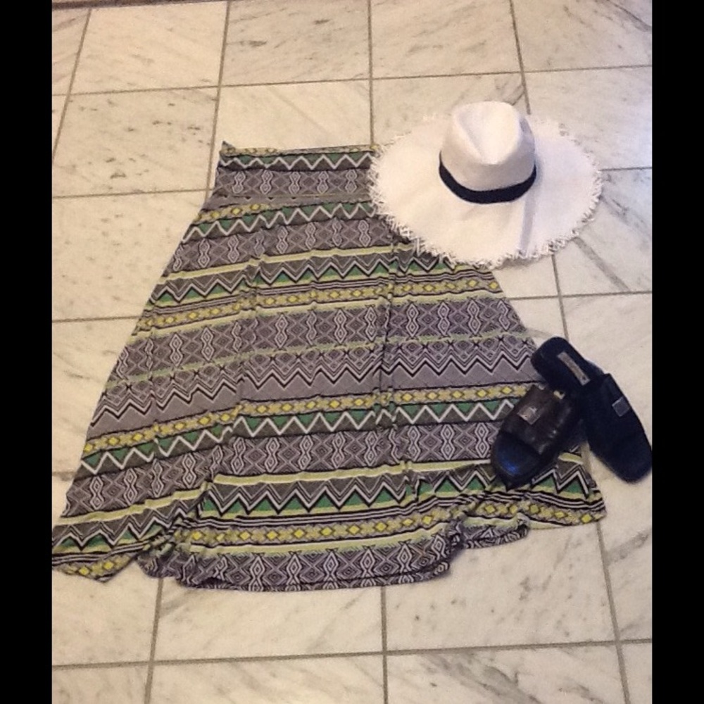 INC MULTI PRINTED MAXI SKIRT