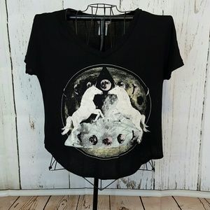 Rocker Girl Unicorn printed tee, size XXL