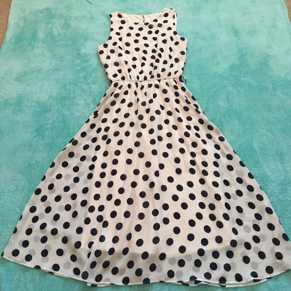White polka dot dress