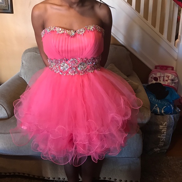 A hand beated  polyester and chiffon pink dress - Picture 1 of 6