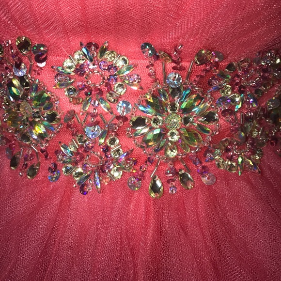 A hand beated  polyester and chiffon pink dress - Picture 4 of 6