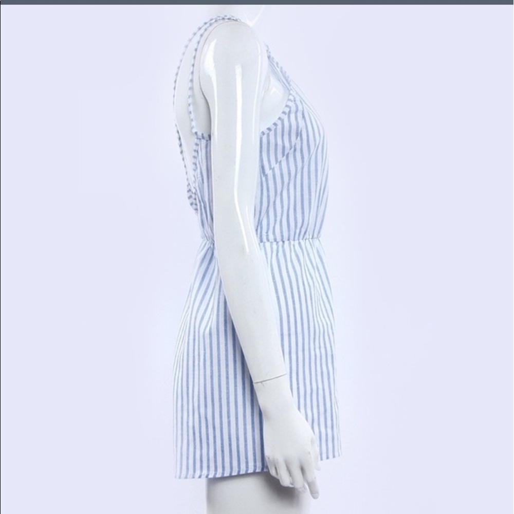 LAST ONE‼️Blue striped cotton romper - Picture 3 of 5
