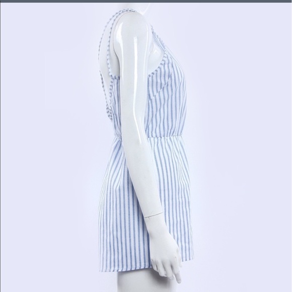 LAST ONE‼️Blue striped cotton romper - Picture 3 of 5