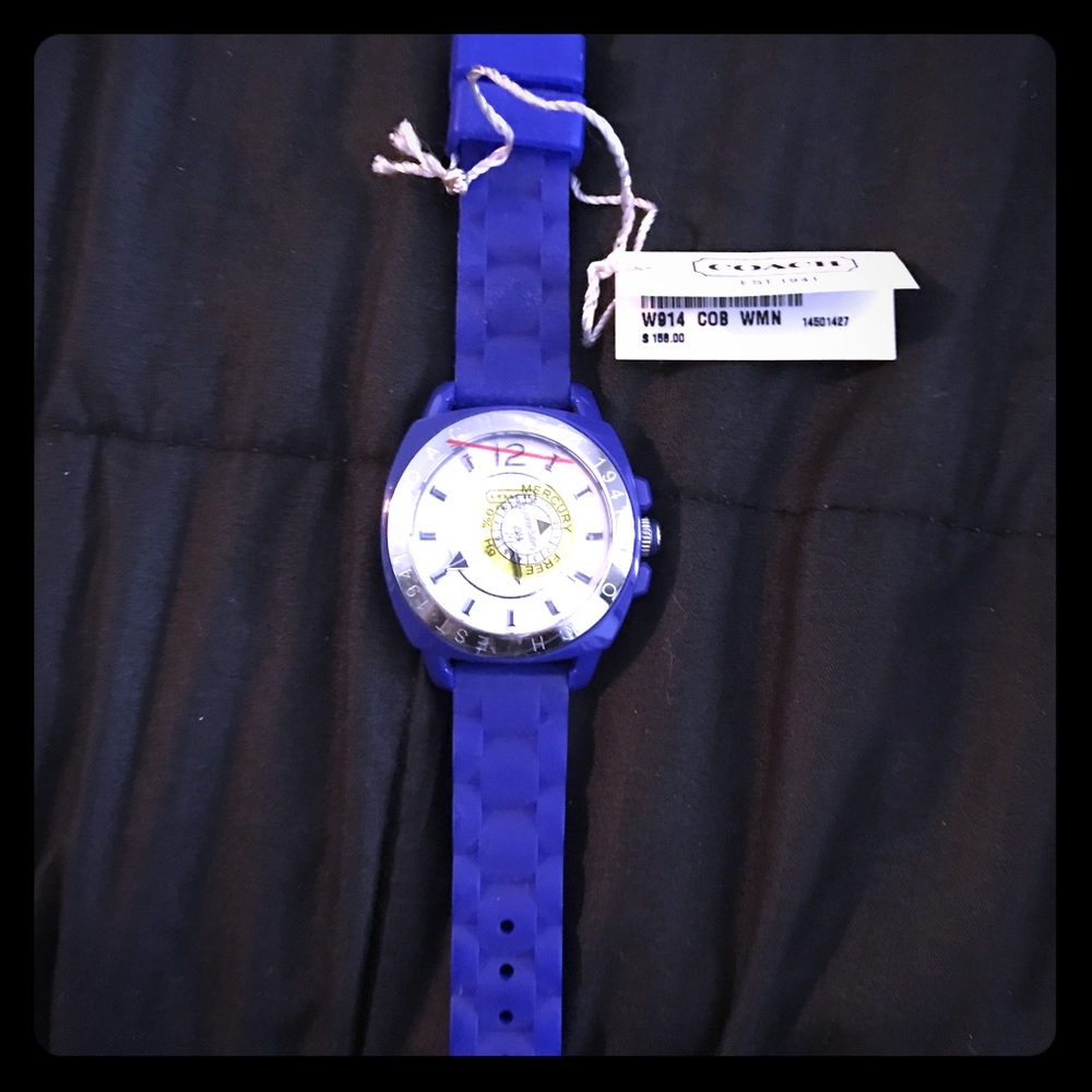 NWT Coach Blue Silicone Watch