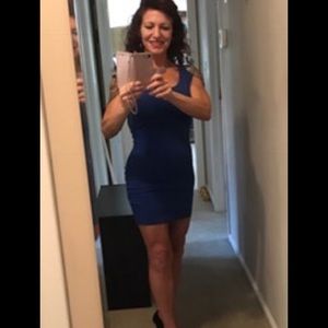 Gorgeous Cobalt Blue Bodycon Mini with Custom Dres
