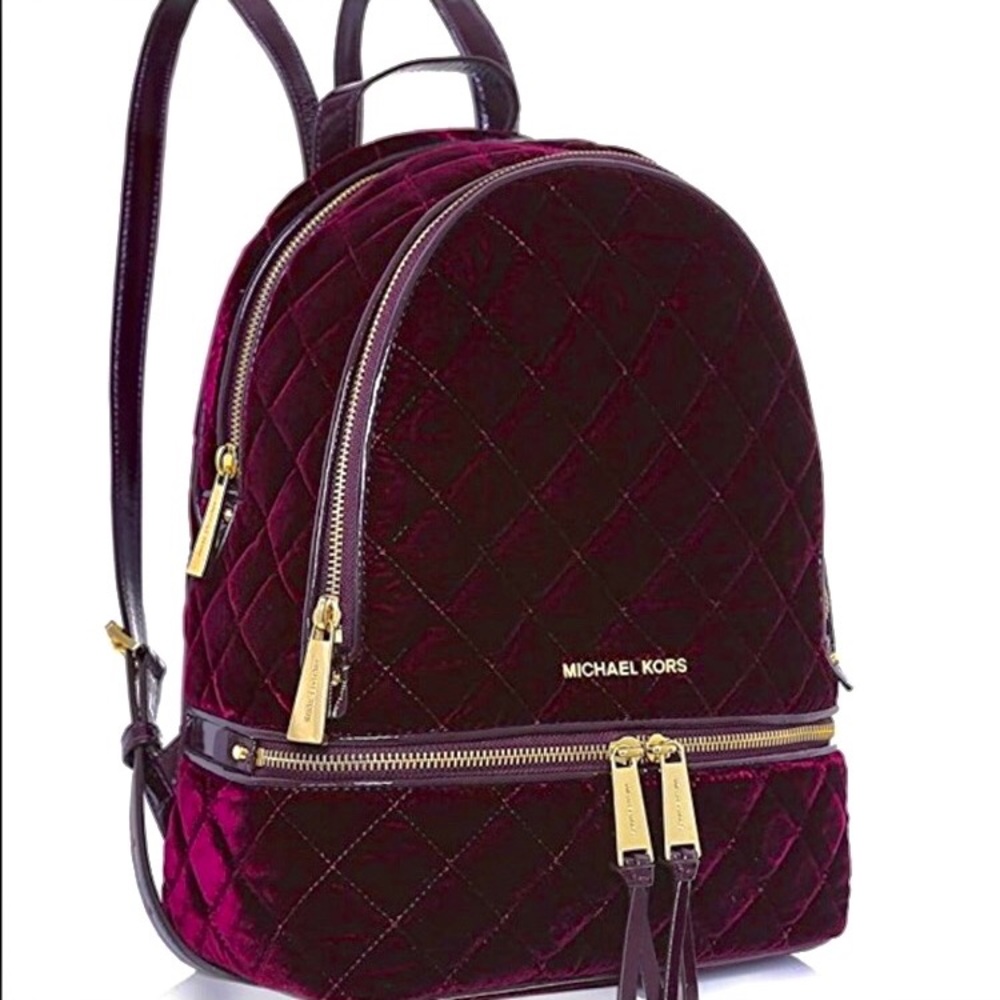 FLASH SALE Michael Kors Plum Velvet Rhea Backpack