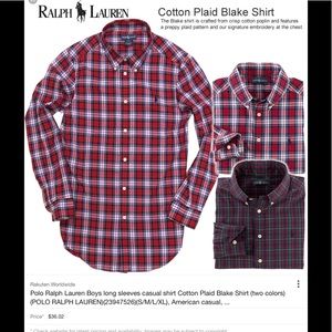 Red Polo boys plaid shirt
