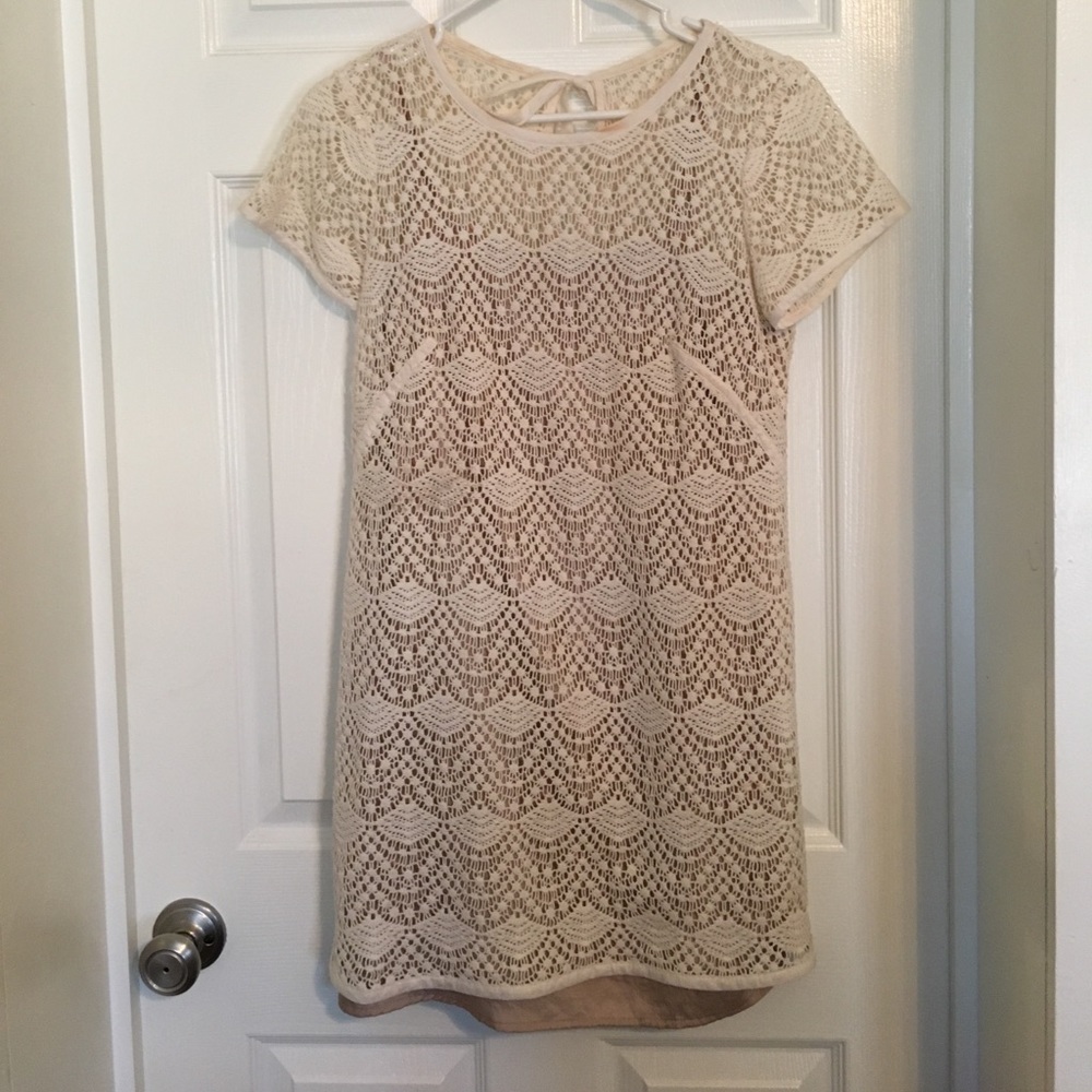 Loft - white crochet dress