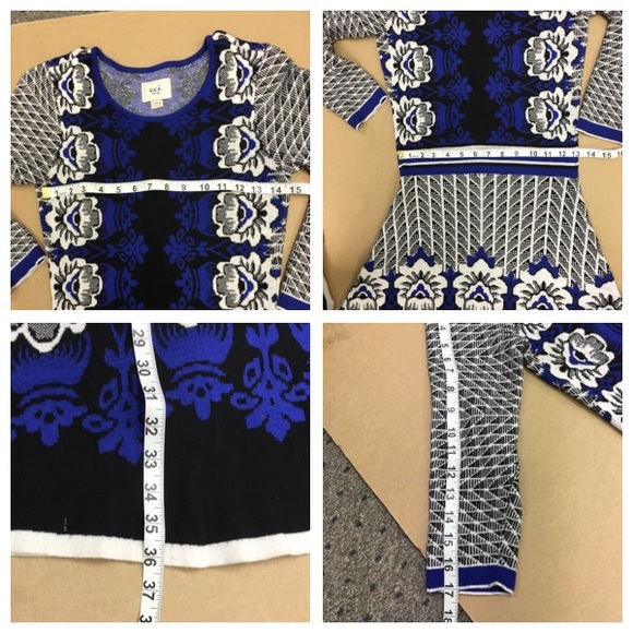 ECI intarsia 3/4 sleeves sweater dress.XS - Picture 4 of 4