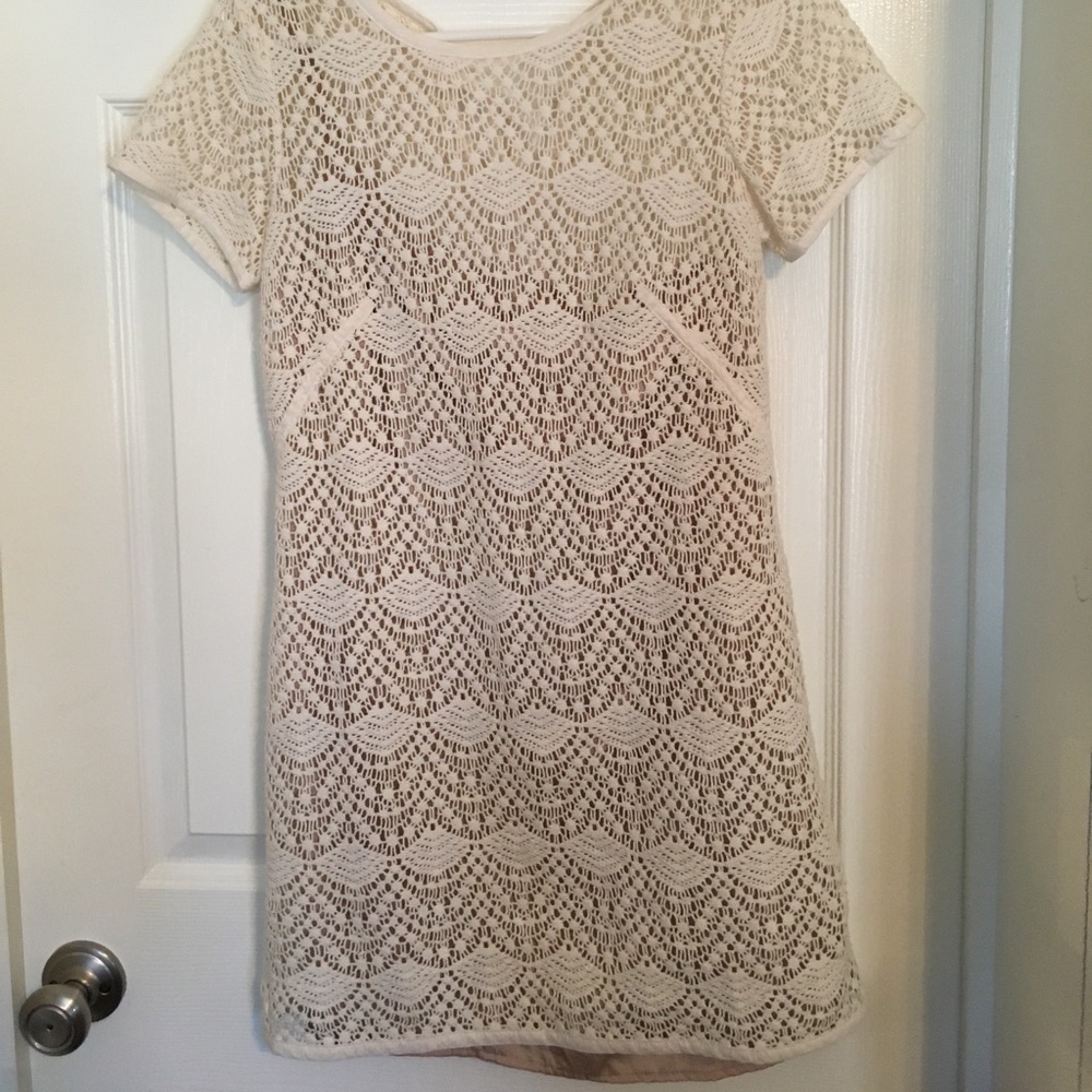 Loft - white crochet dress