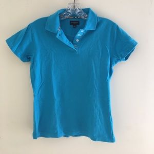 Burberry Golf turquoise collar tee