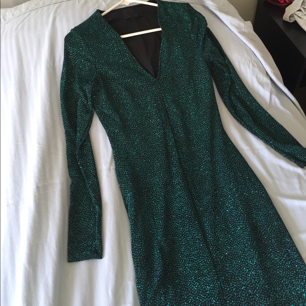 Green sparkly maxi dress