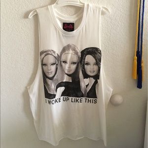 Forever 21 Tops - I woke up like this Barbie muscle tank top Forever 21 Tops - I woke up like this Barbie muscle tank top