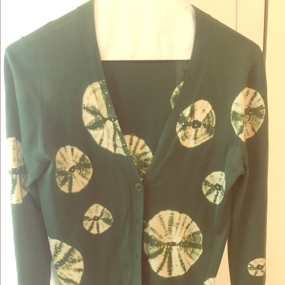 MOVING Flash SALE! BCBG Green Silk Cardigan