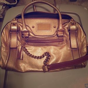 Dolce & Gabbana rose gold metallic handbag