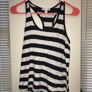 Black and white striped tank