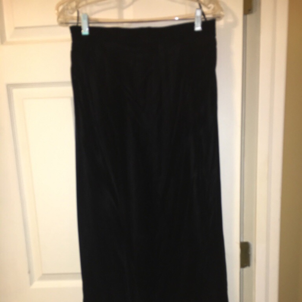 Ankle length black velvet skirt from Chadwicks