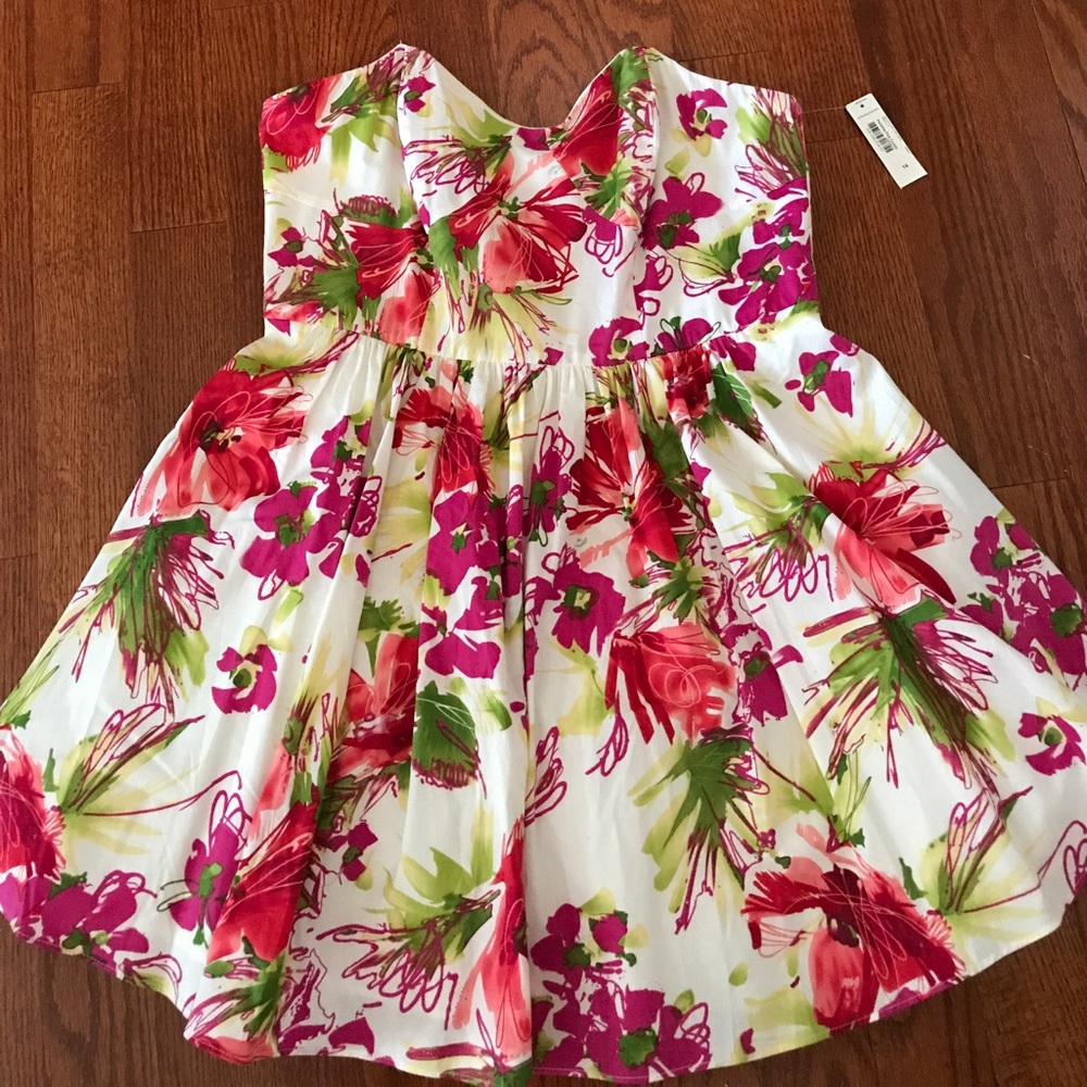 Strapless floral dress