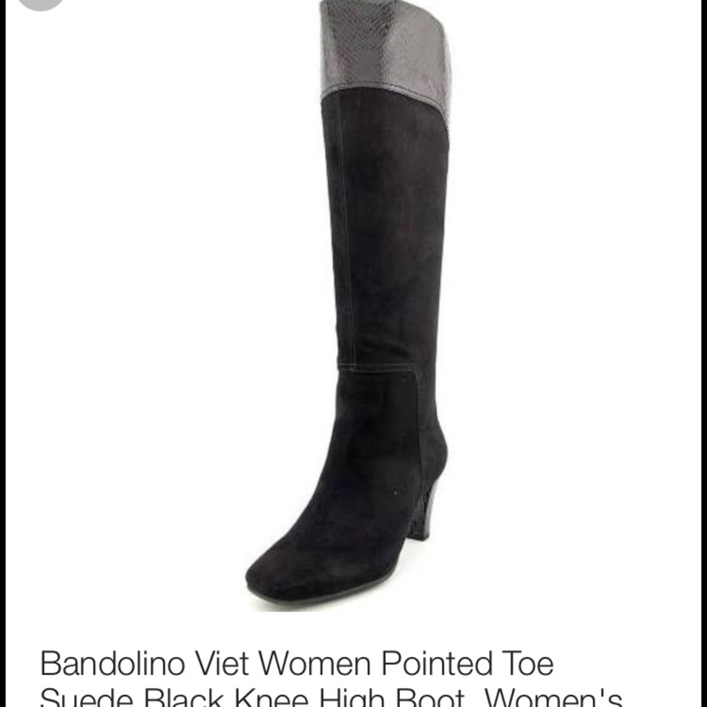 Bandolino Viet Black Suede Knee High boots