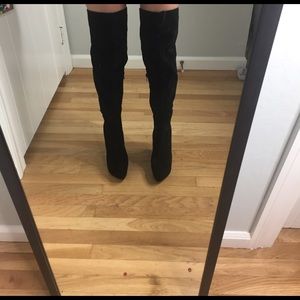 Black Suede Over the knee Boots