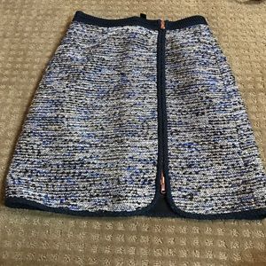 J.Crew Size 0 Metallic Tweed Zip Skirt