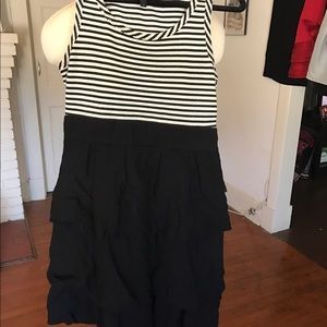 Adorable layered hem striped dress