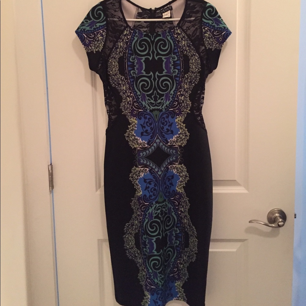 Black lace see through dress