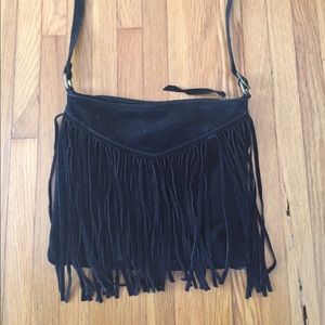 Brandy Melville Simple Black Fringe Purse
