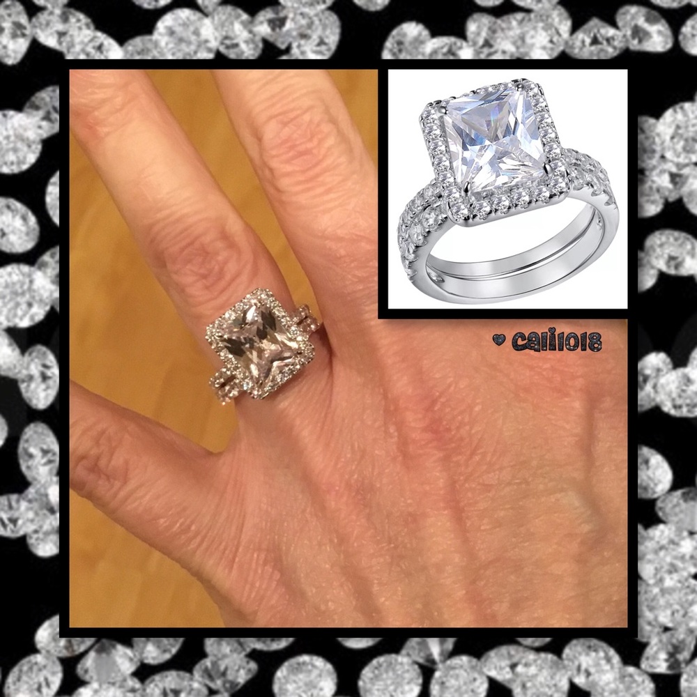 JUST IN🆕6CT Radiant 2pc 925 Silver Wedding Set