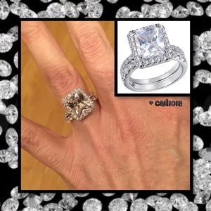 JUST IN🆕6CT Radiant 2pc 925 Silver Wedding Set