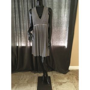 Calvin Klein sleeveless, striped shift dress