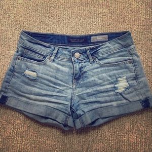 Aeropostale midi shorts, light wash, size 0