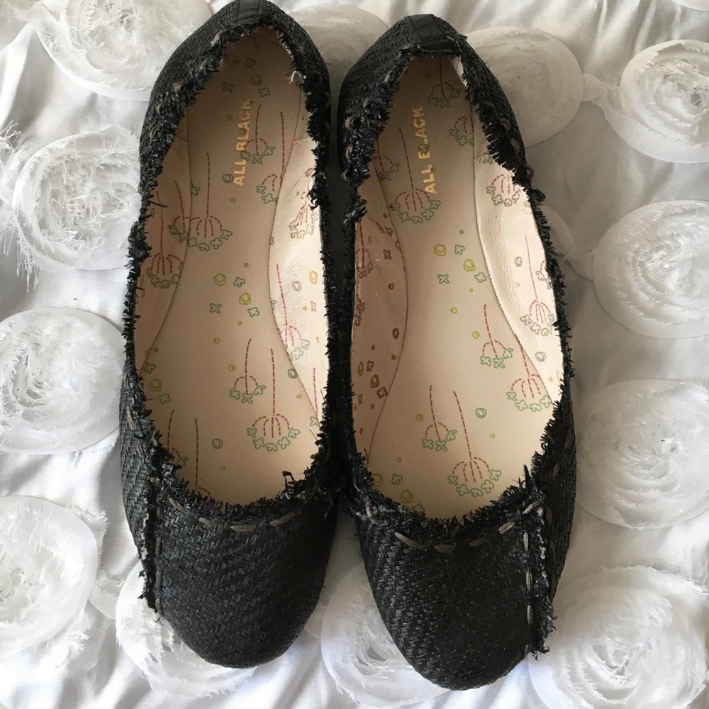 All Black NWT Flats Size 37 EU=6.5 US - Picture 2 of 4