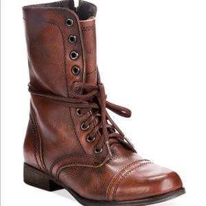 Steve Madden Brown Leather Combat Boot Sz 7.5