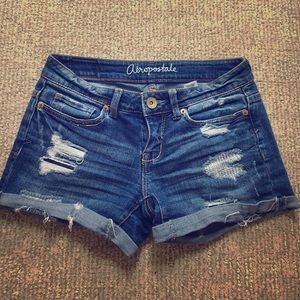 Aeropostale midi shorts, dark blue wash, size 000