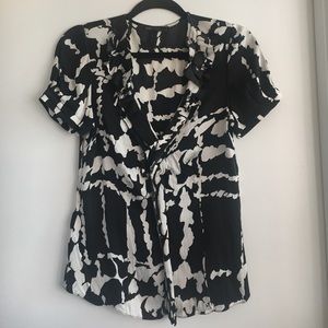 BCBGMaxazria (Small) Silk Floral Blouse