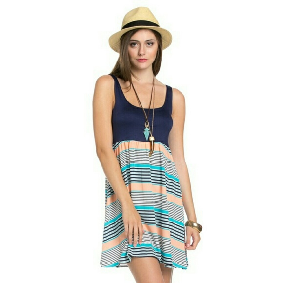 NWT*Sleeveless Multi Stripe Dress* Last one - Picture 3 of 3