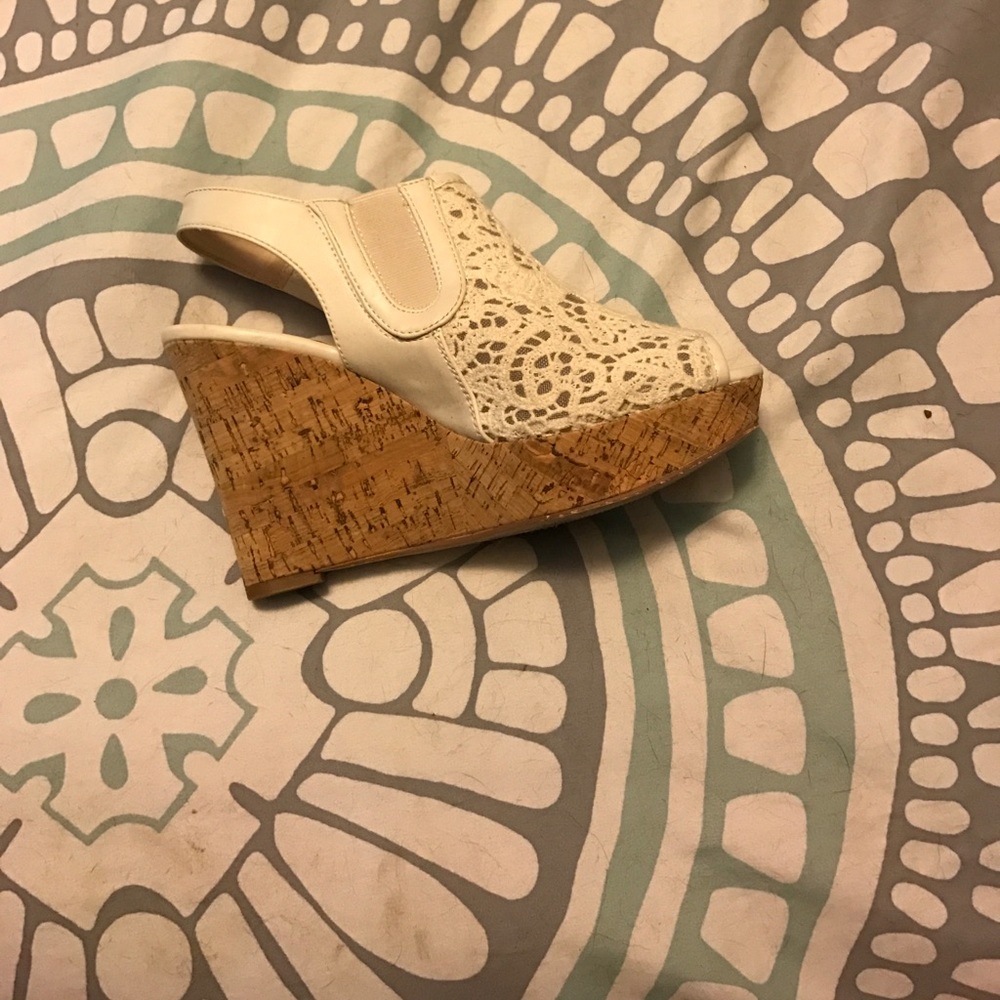 White wedge shoes. Perfect for Easter.