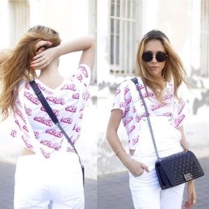 H&M Barbie Crop Top Pink and White