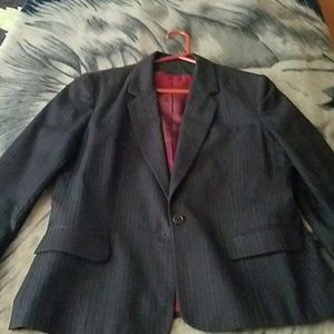 Blue pinstriped suit