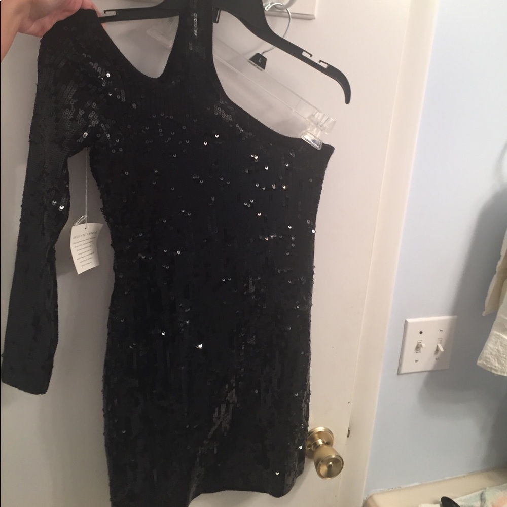 Sleek One Shoulder Sequin Dress