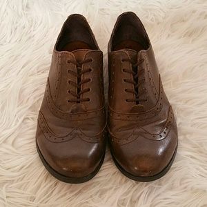 Born Brown Leather Oxford Shoes - 8