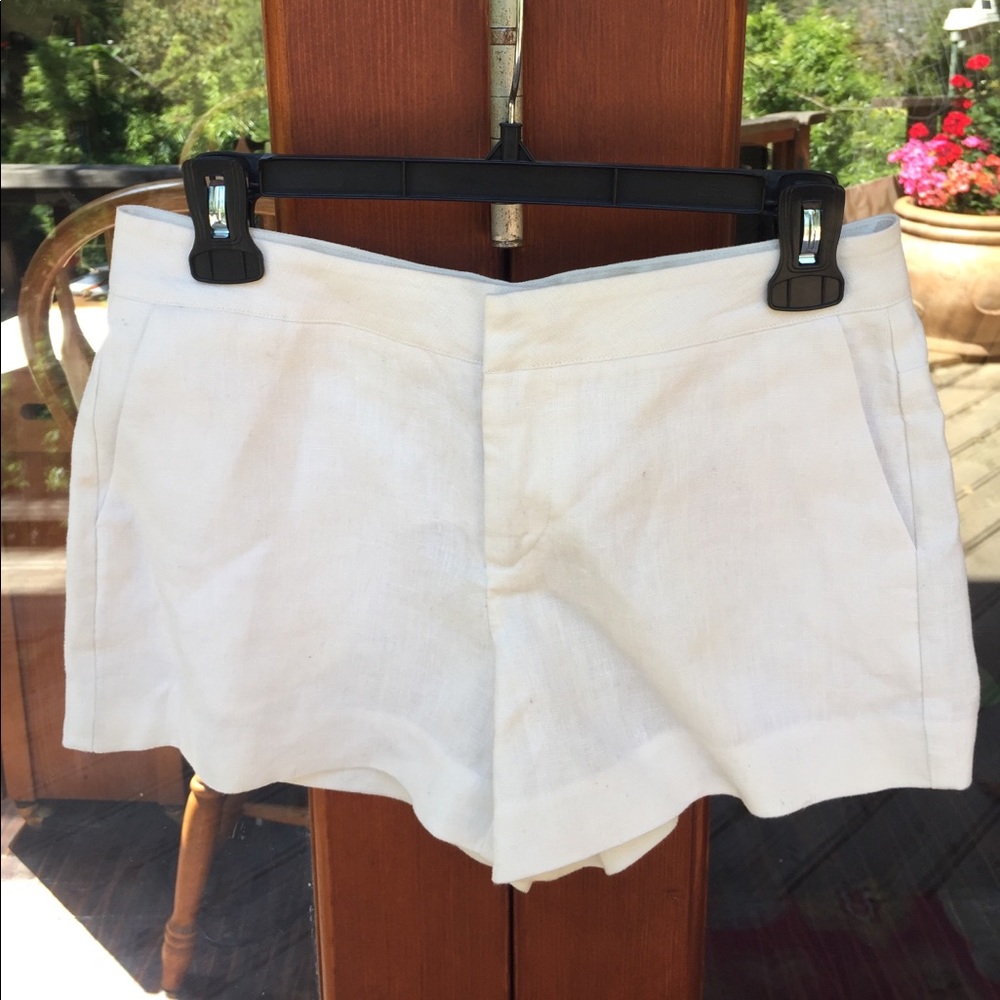 Off white Joie linen shorts.