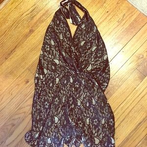 Gorgeous lace shorts halter romper