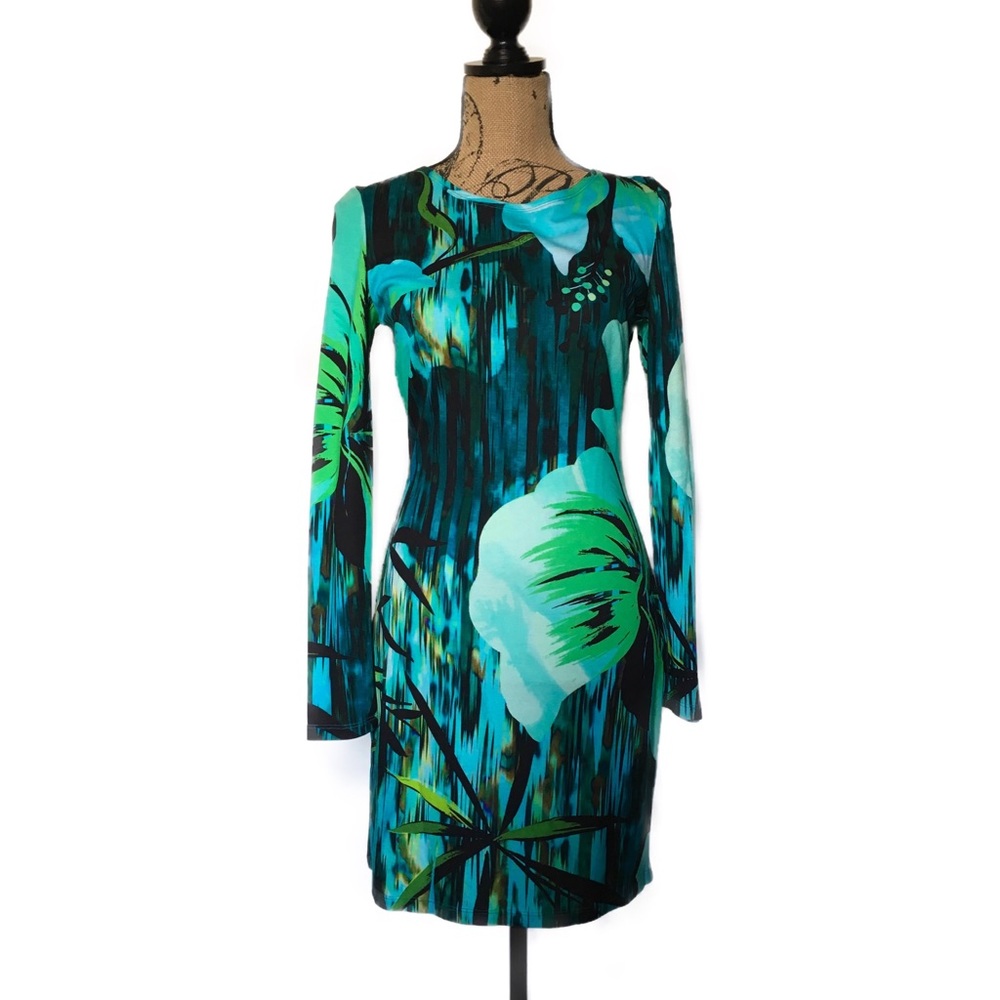 MATTHEW WILLIAMSON Tropical Print Midi Dress
